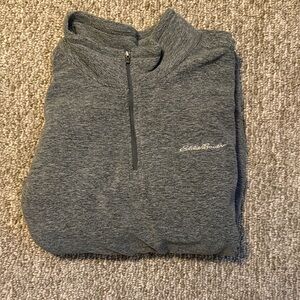 Eddie Bauer Men's Heather Gray Zip-Up Sweater